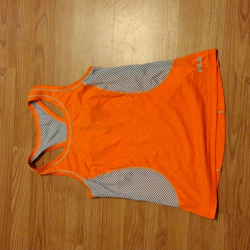 Women's Small Neon Orange Fila Activewear Top